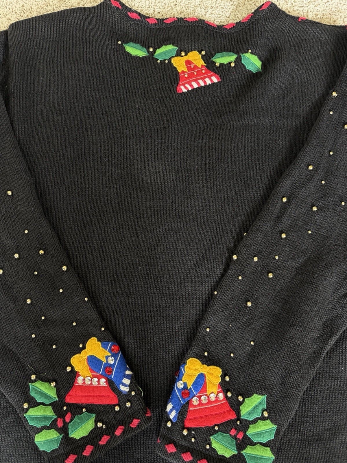 Designers Original Studio Glitzy Bling Xmas Holiday🎄Cardigan Vintage 90’s EUC