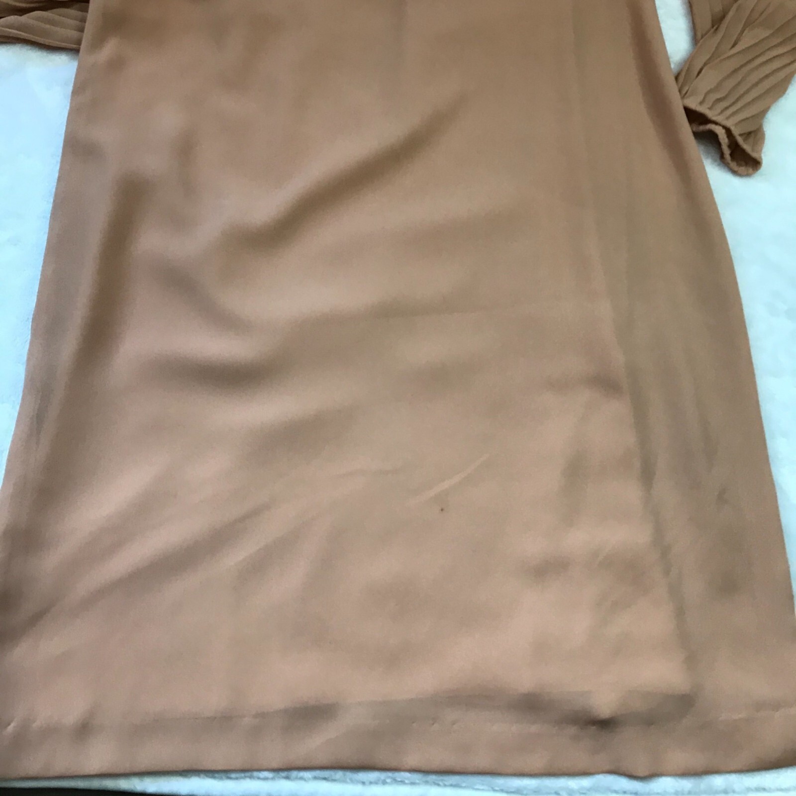 Miss Elliette Pleated Sleeve Shift Dress Vintage 1980’s Midi Chiffon Size 16