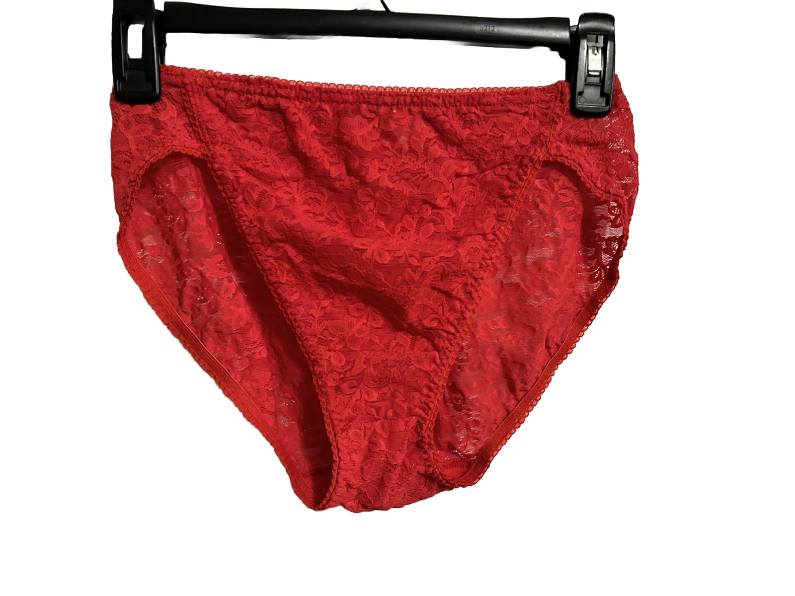 Vintage Red Lace Panties Victoria Secret Gold Tag L/XL French Cut