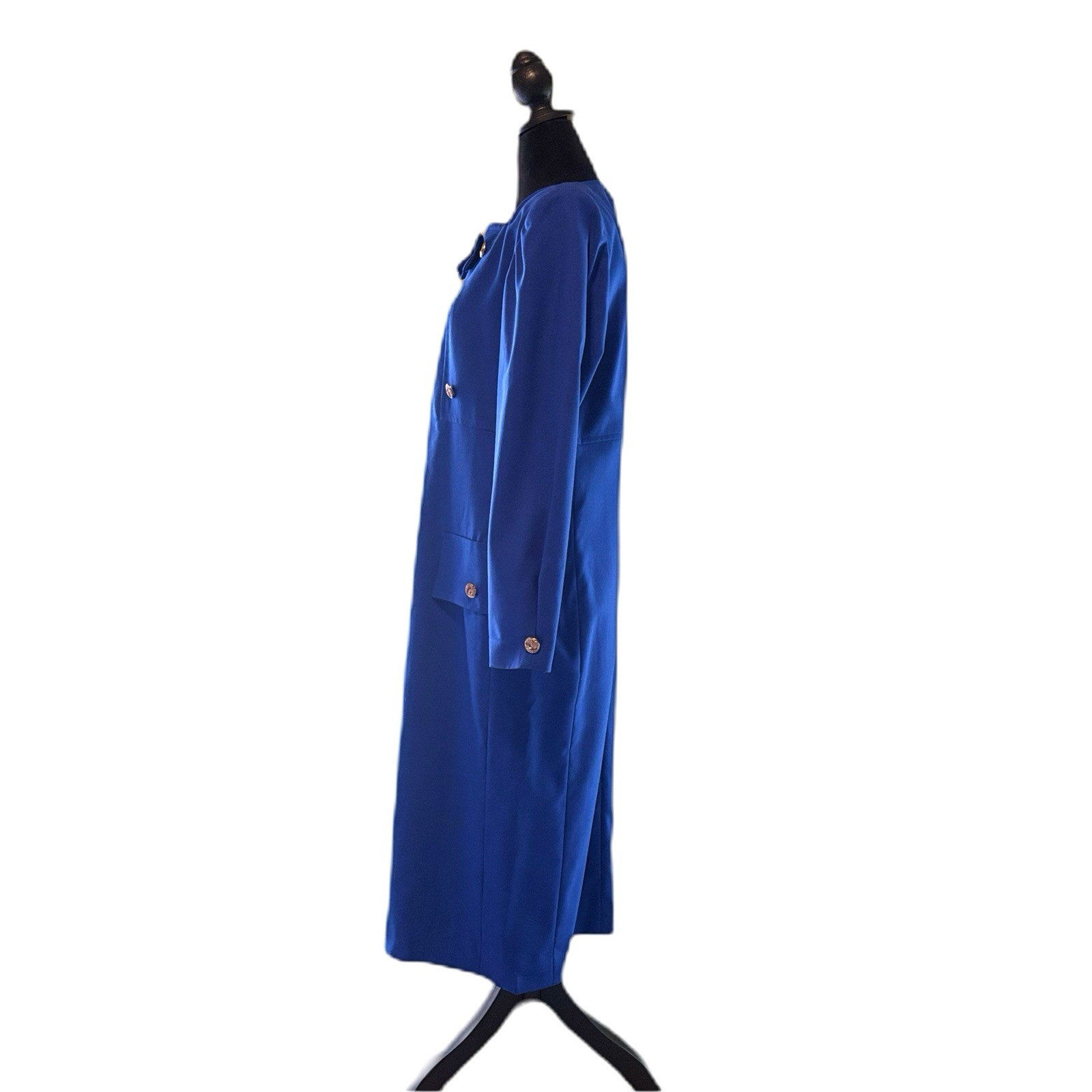 NWOT Vintage Nina Ricci Royal Blue Dress With Decorative Bow Size FR 44/ US 12
