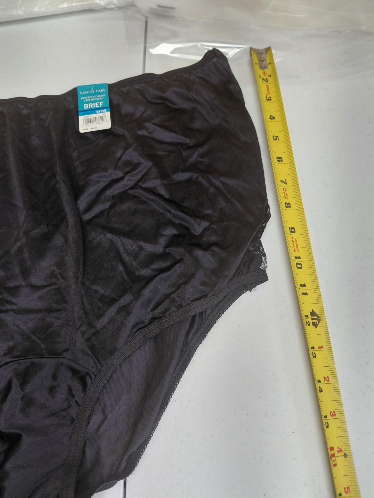 Vintage Vanity Fair Brief Mid Black Size 9/2XL