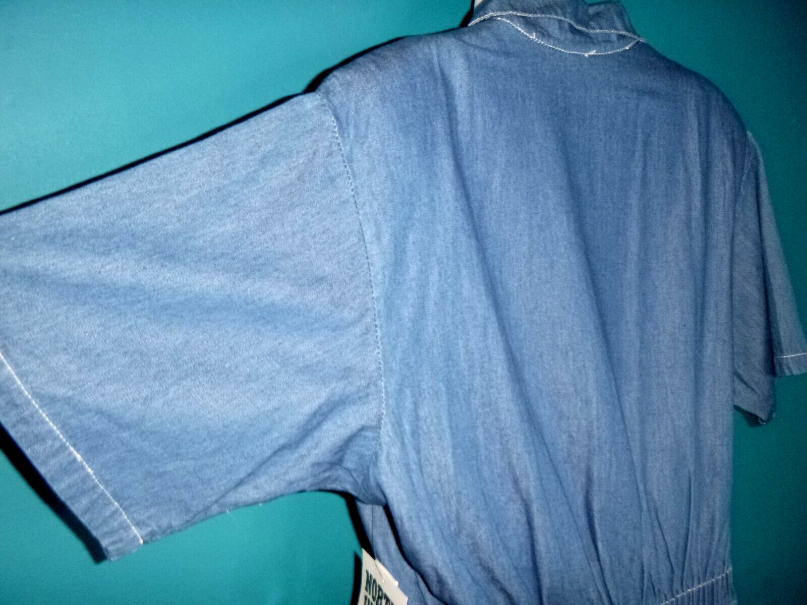 NOS Vtg 80s Northwest Blues Montgomery Wards Blue Denim SHorts Romper Sz M/L