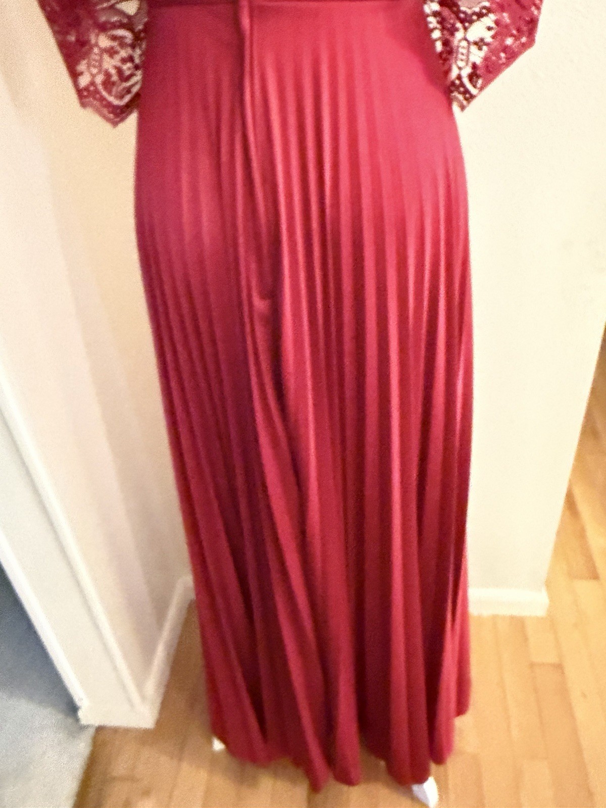 Vintage Size 12 Long Burgandy Evening Gown