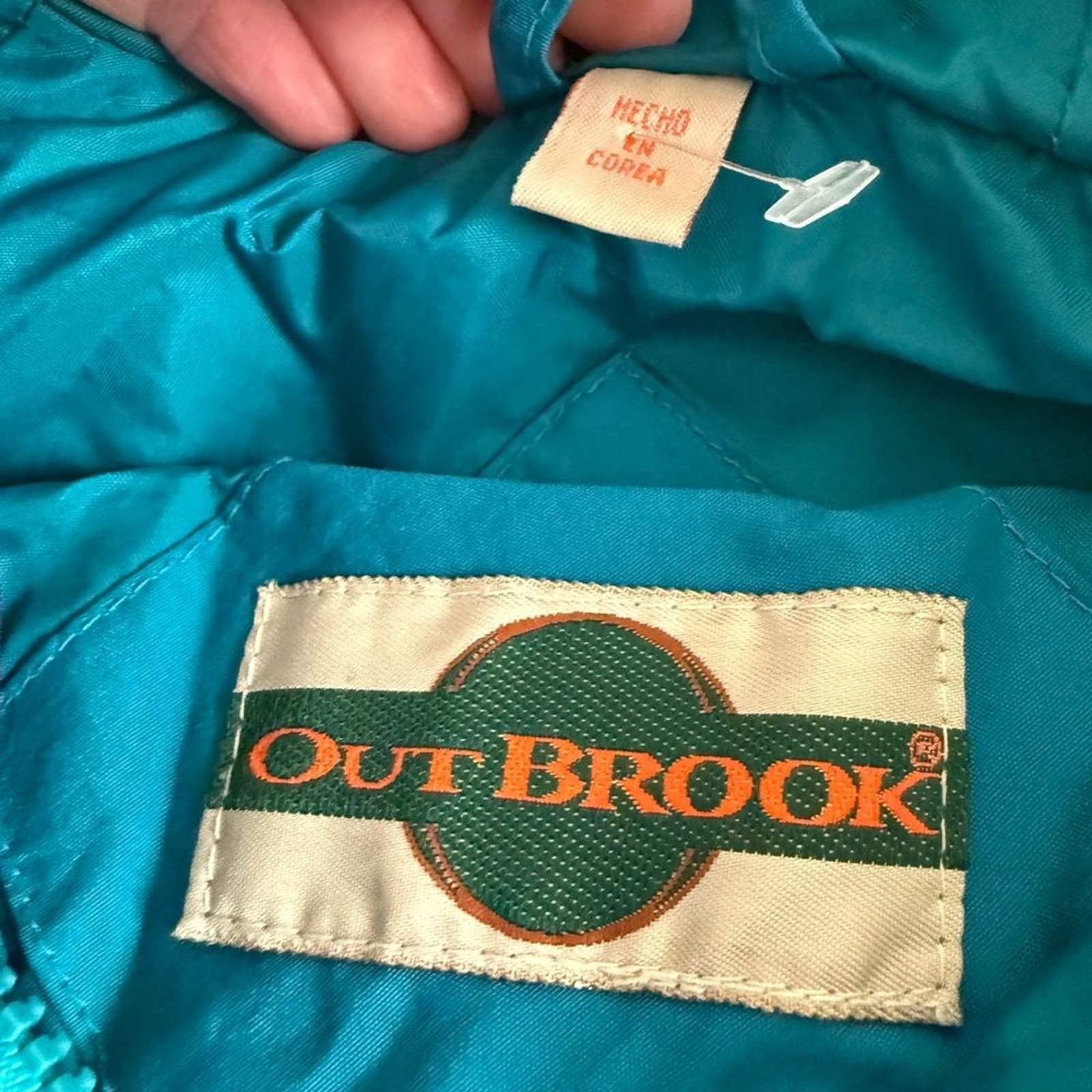 Vintage 1980s Out Brook Colorblock Windbreaker Jacket Hooded | Teal Purple Navy