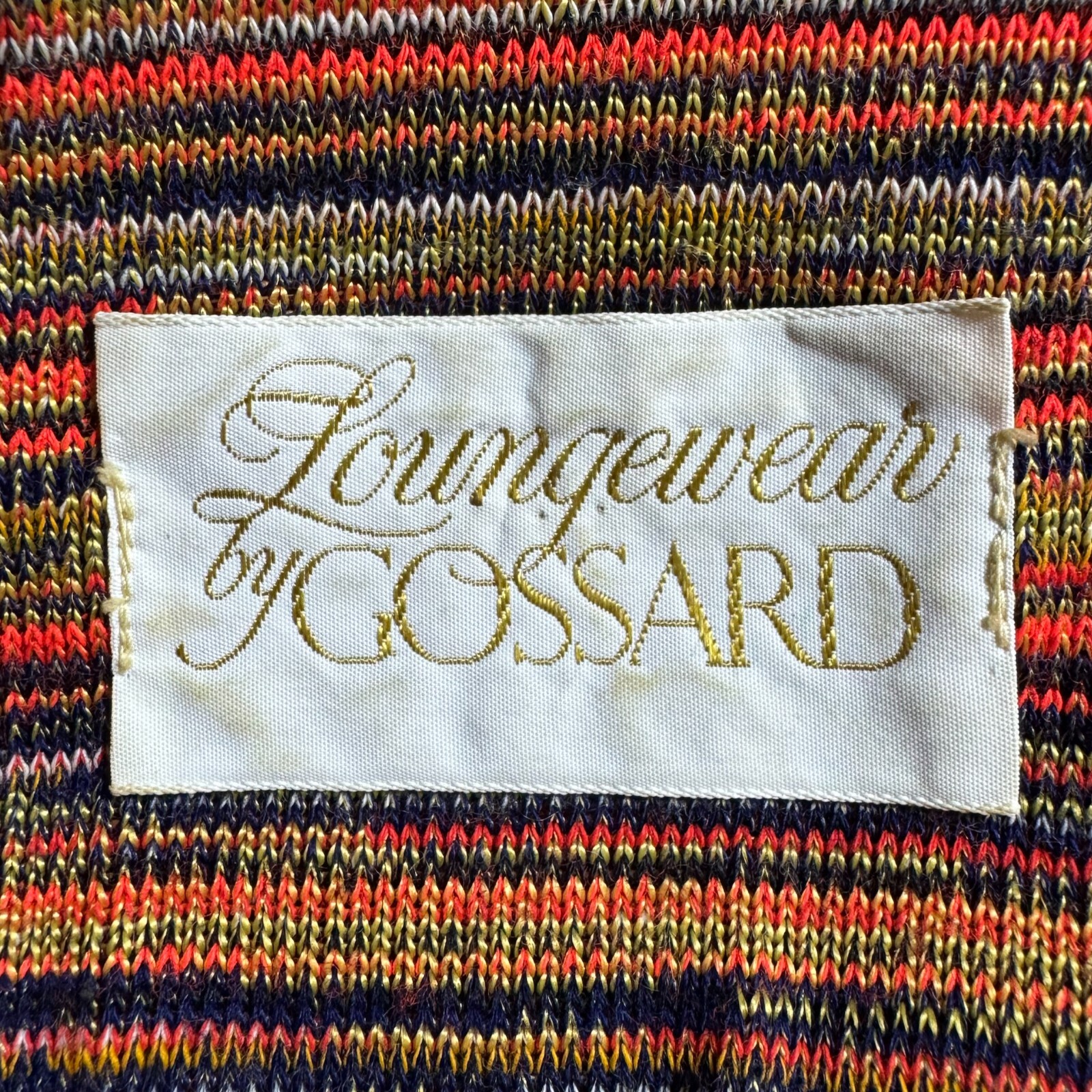 Vintage 1960’s Loungewear by Gossard Multicolor Orange Stripe Kimono Robe Dress