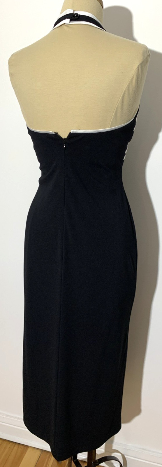 Joseph Ribkoff Vintage Halter Top Black Evening Formal Full Length Dress Size 10