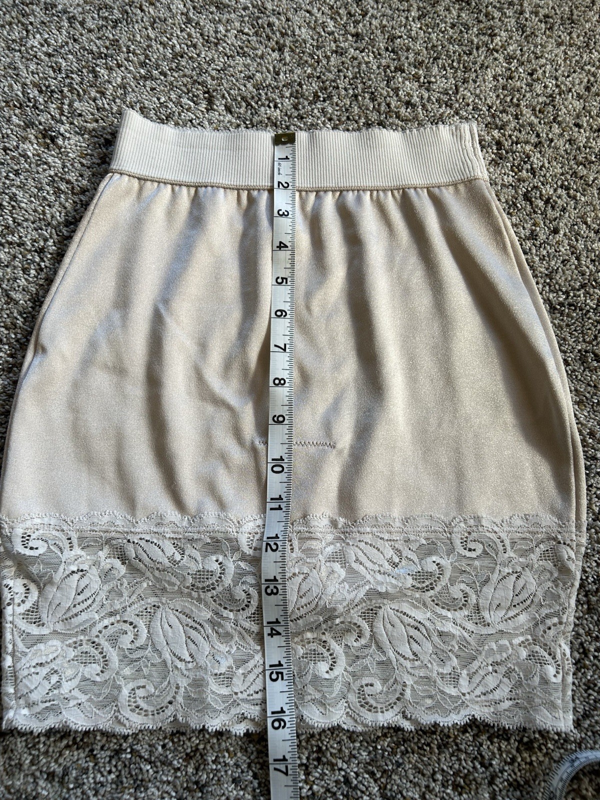 Vtg Vanity Fair L Lace Half Slip Shaper 40-194 Champagne Second Skin J25