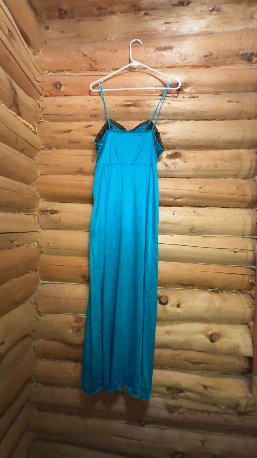Vintage Blue And Black Lace Maxi dress