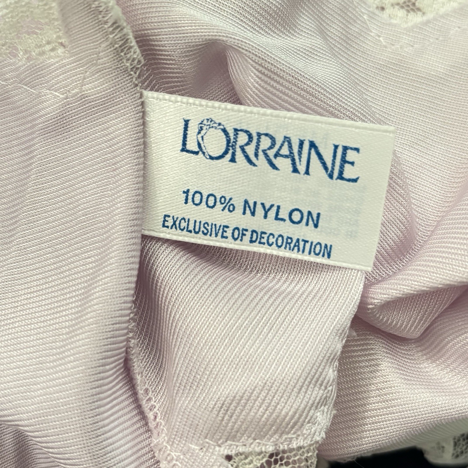 Vintage Lorraine Nightgown M Womens Lace Trim Spaghetti Strap Nylon USA Fits S/M