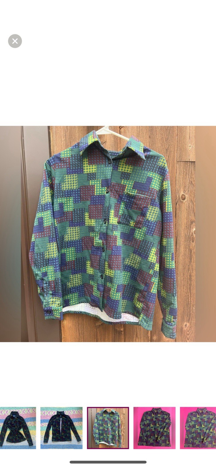 ROMEO GIGLI VINTAGE 1990’s GEOMETRIC PRINT WOMENS SPORTS SHIRT SIZE S