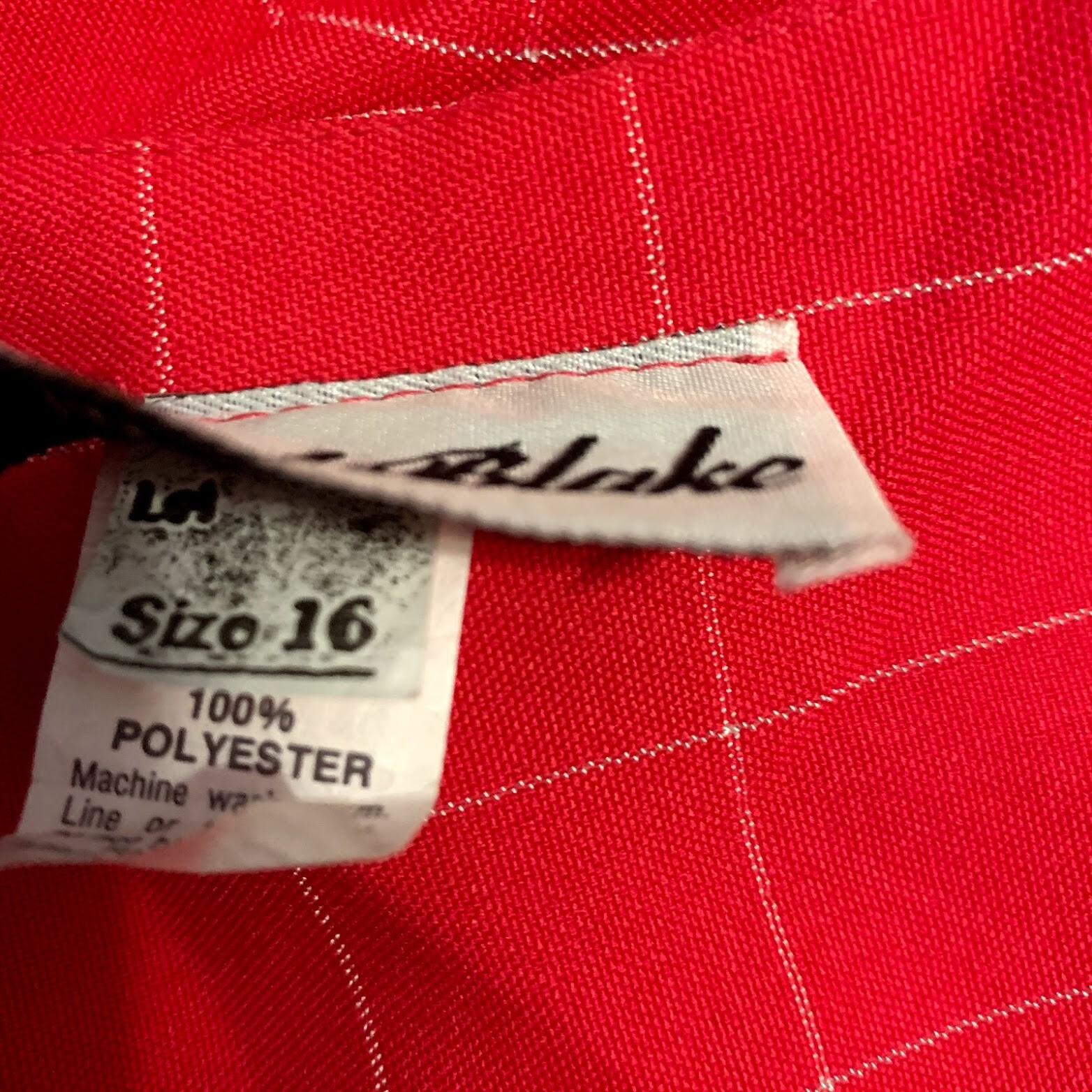 VTG Hot Pink White Windowpane Plaid Open Front Blazer Jacket 80s 90s Size 16