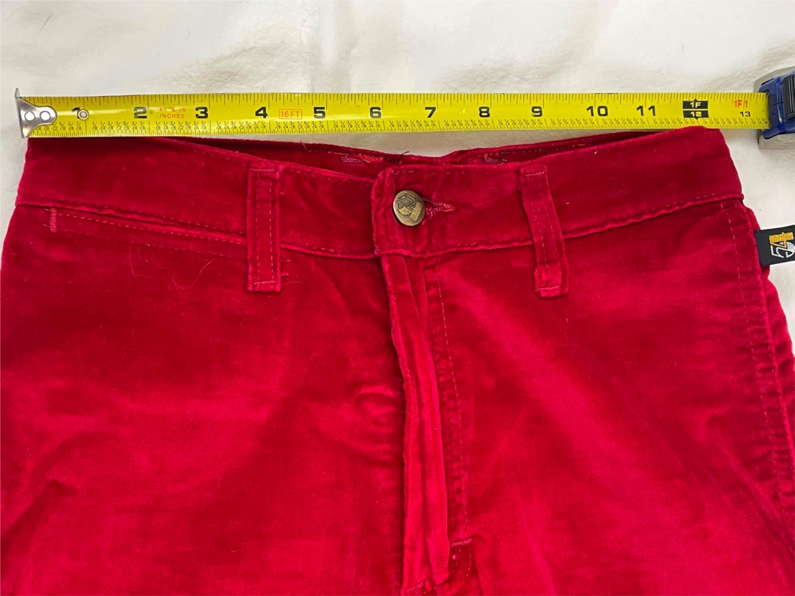 VTG 70S 80S WOMENS 25 X 32 STUDIO 54 DISCO RETRO RED VELOUR FASHION JEANS PANTS