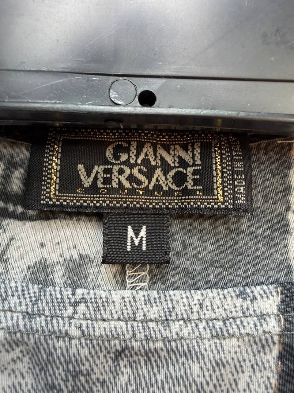 Gianni Versace Women’s Tank Top Size M Gray Patchwork USA Flag Print