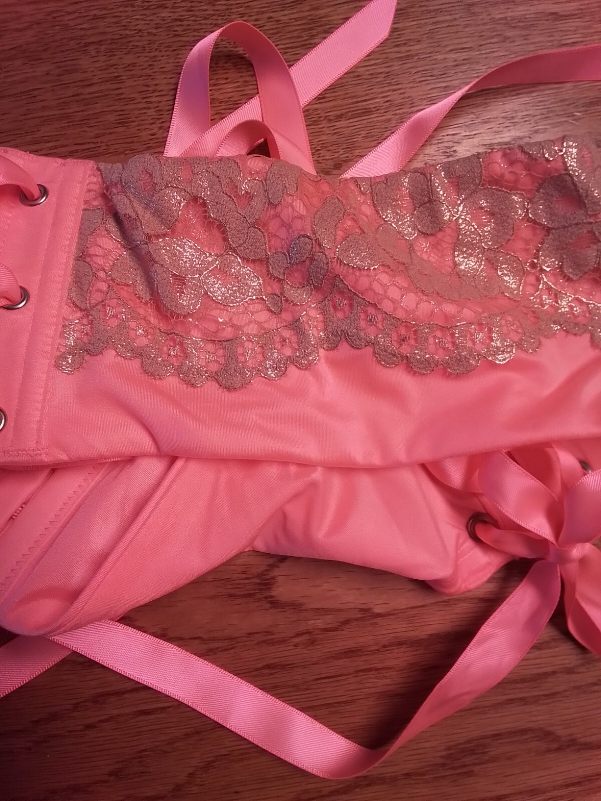 VTG VICTORIA’S SECRET Very Sexy CORAL PANTIES & Waist Cincher Belt Corset M/L