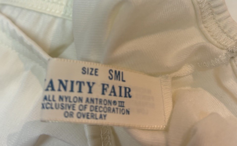 Vintage Vanity Fair Ivory Pajama Bottoms Pants Slip Pants Nylon Antron III Small