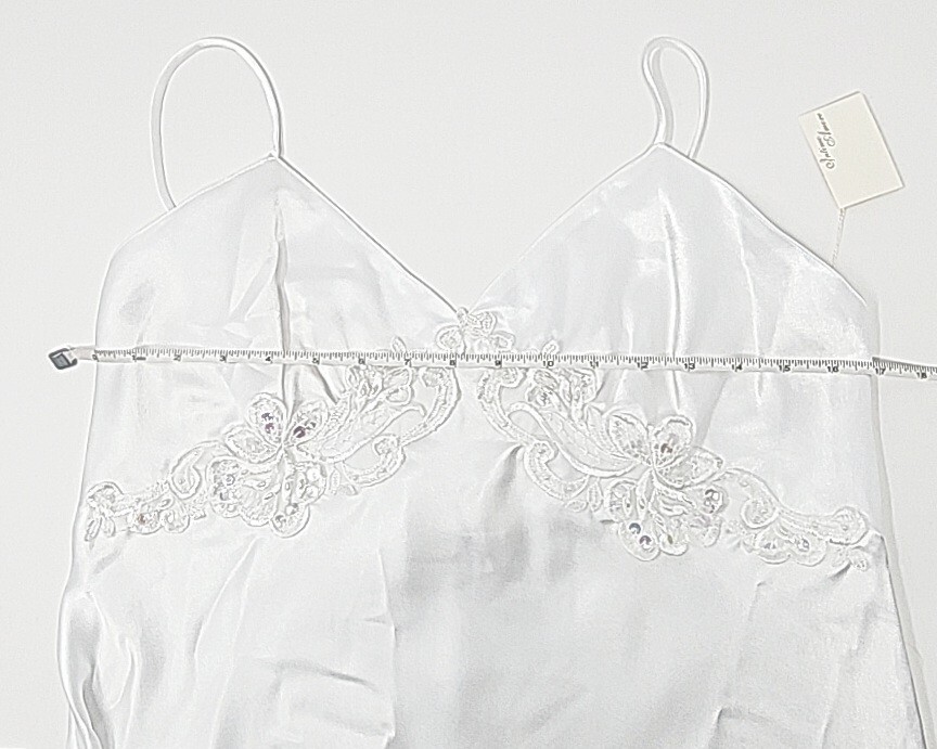 NWT VTG Intimo Amore Slip Dress Bridal White w/Sequin Chemise Y2K Women’s LARGE