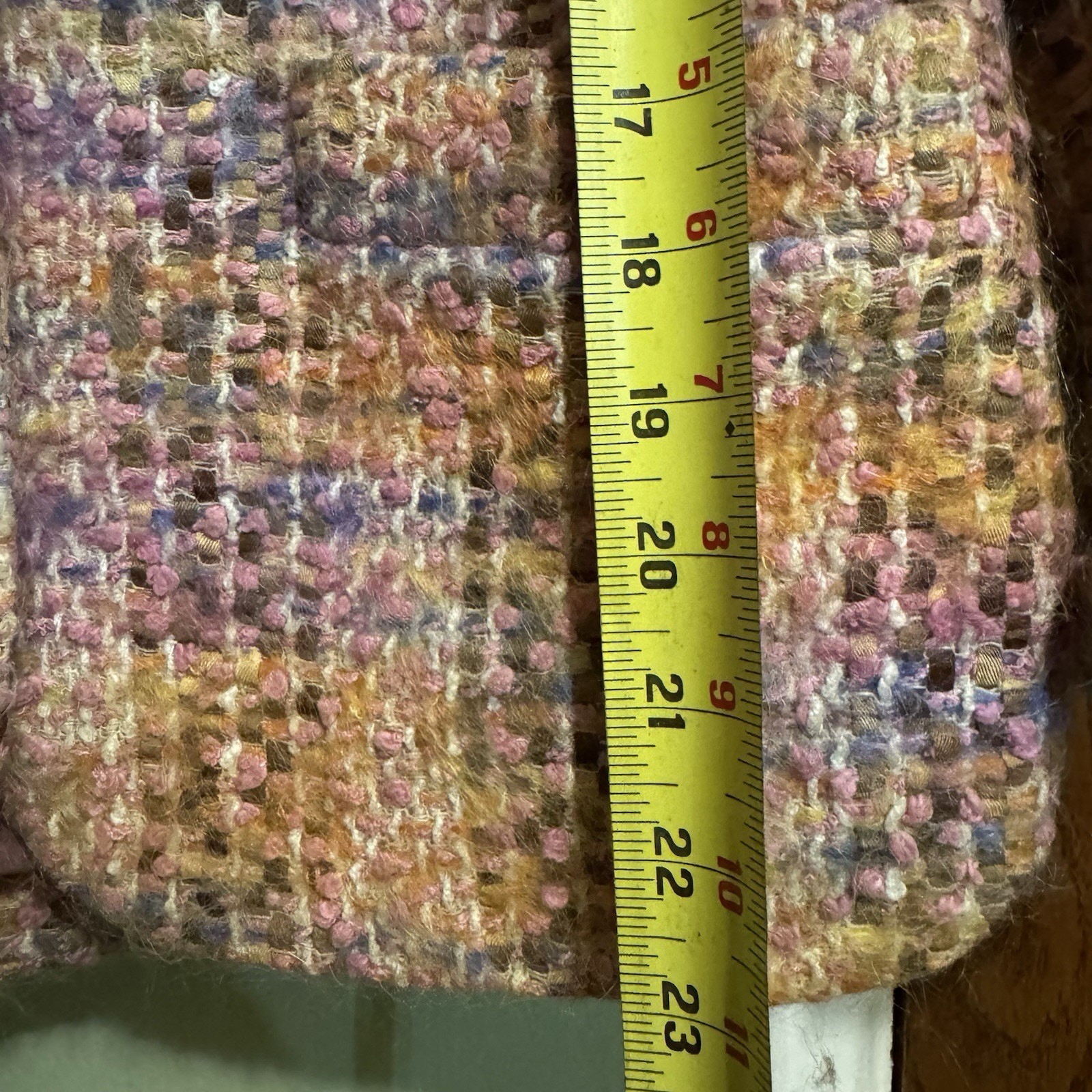 Vintage David Hayes Pink Multi Mohair Wool Blazer Barbie Pink Lining Size 4