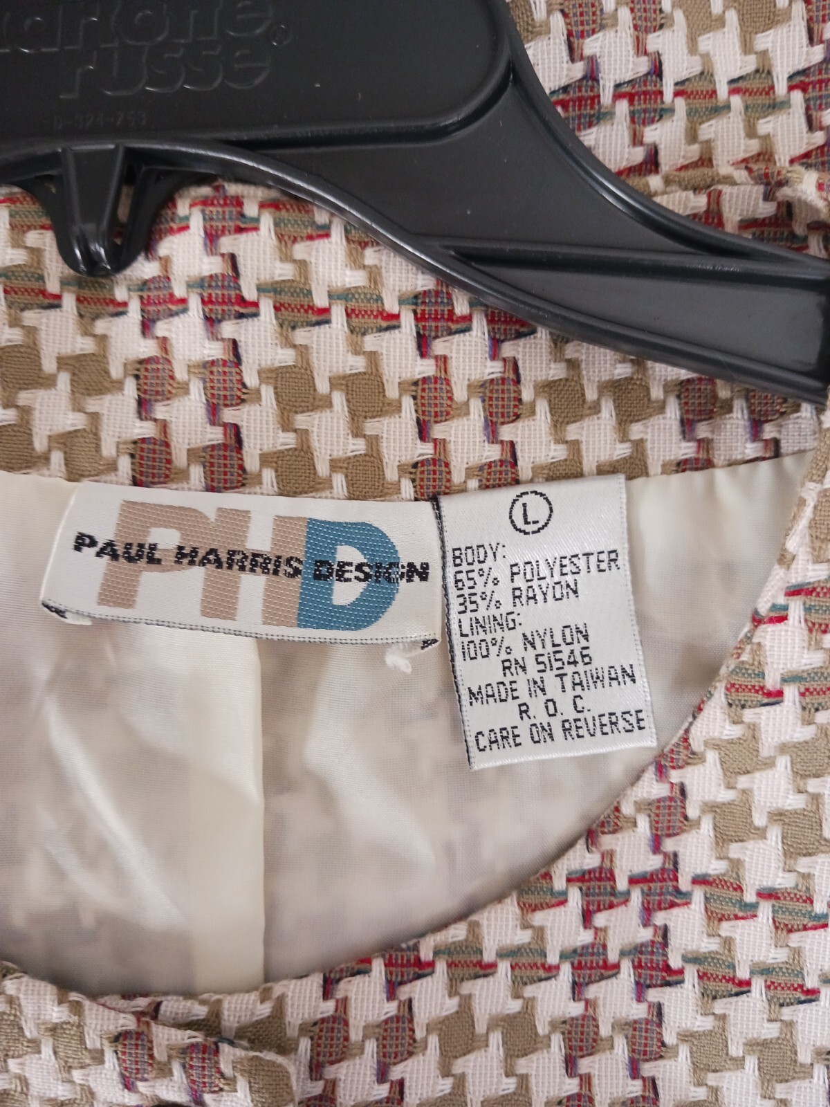 Vintage Paul Harris Design Lined Blazer Women’s Size L Hounds Tooth