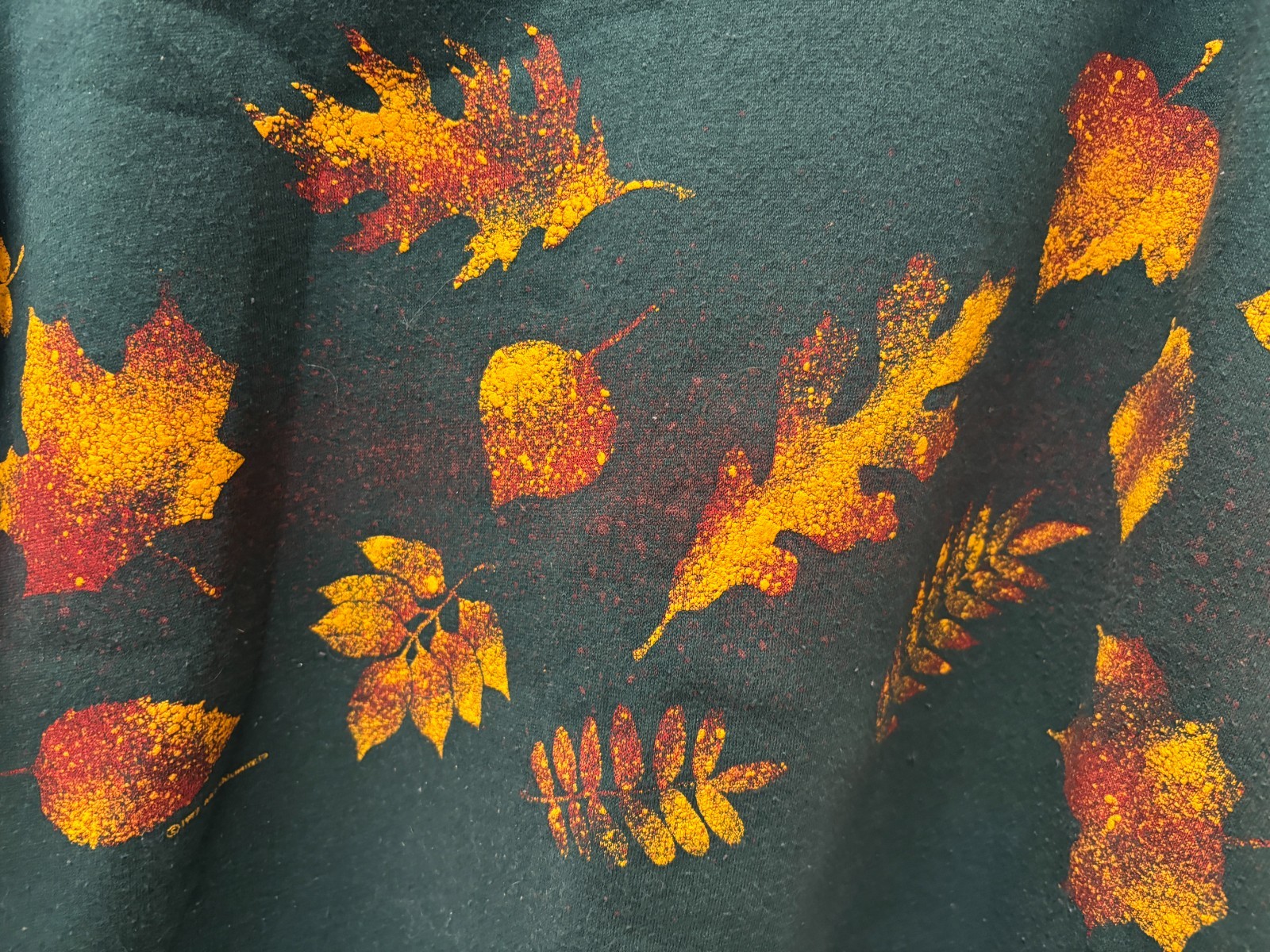Vintage 1998 Art Unlimited Sportswear LS Sweatshirt All Over Fall Leaves size L