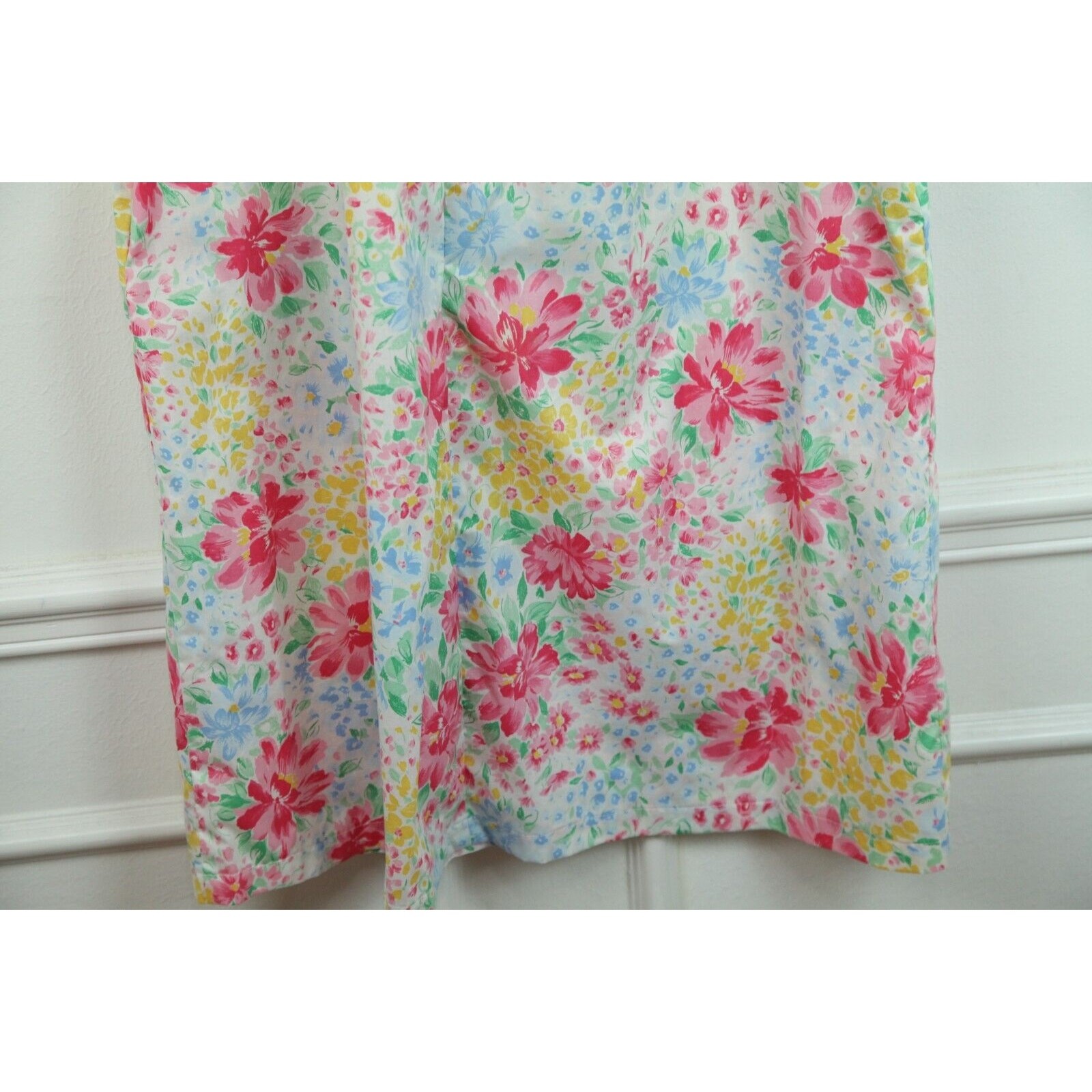Vintage Housedress Granny Robe Floral Cottagecore S M Dainty Sailor Collar Cozy