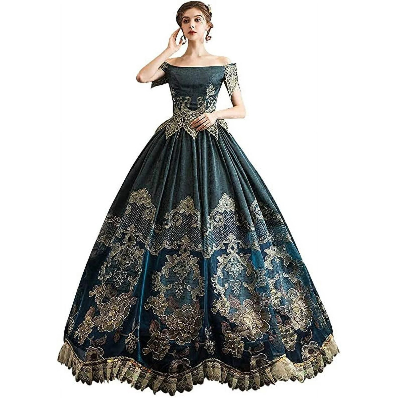 KEMAO Rococo Ball Gown 18th Century Elegant Victorian Dress
