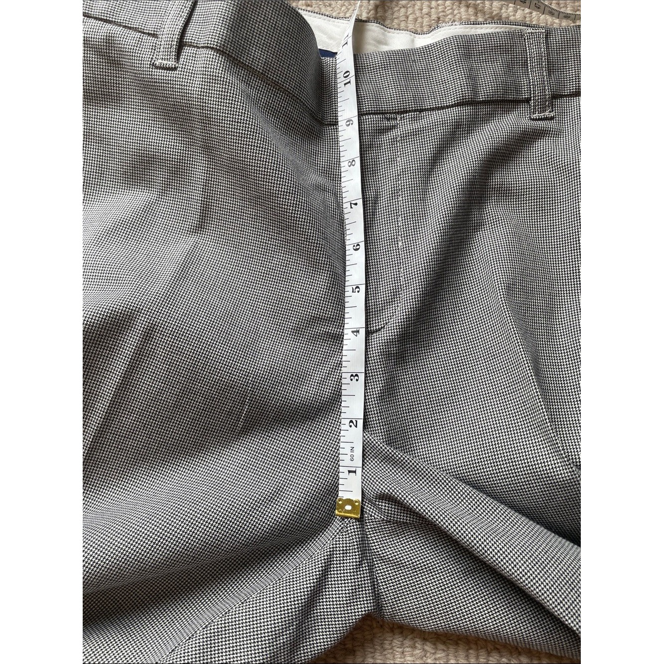 NWT Vintage Y2K Gap Tailored Trousers Pants Black & White Houndstooth Size 14