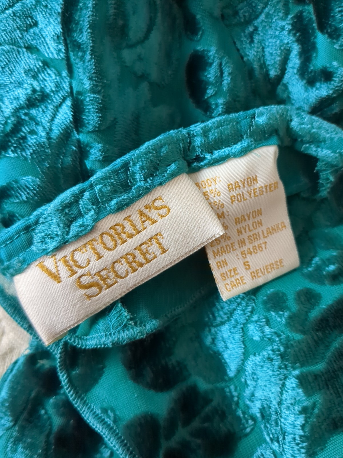 Vtg Victorias Secret Teddy Flutter Leg Green Velvet Burnout Gold Label Small