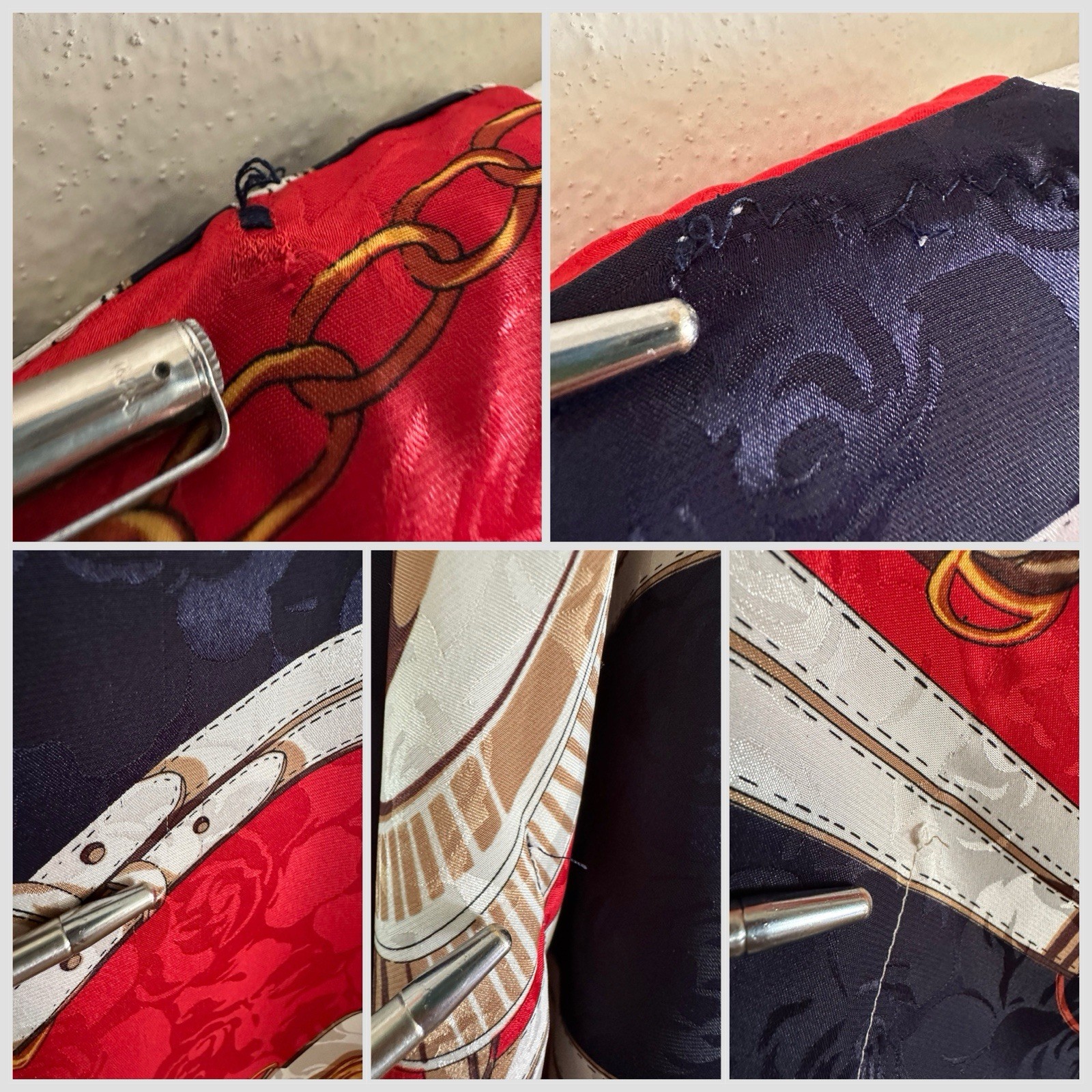 1970s Equestrian Scarf Print Caftan Dress Red Navy Gold Maxi Boho Resort Vintage