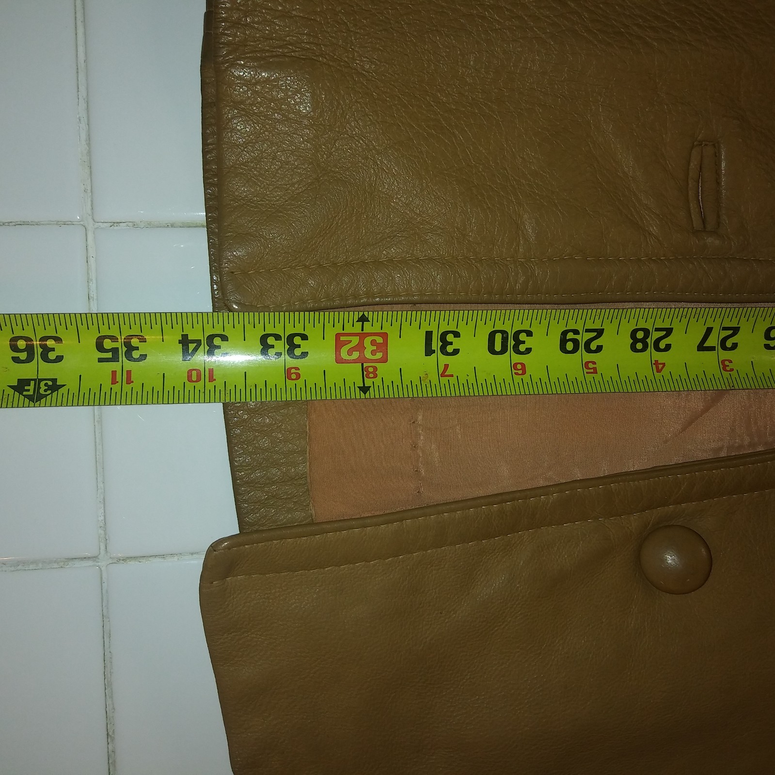 Vintage 24 K Leather By Dan Di Modes Coat Beige Gold size 12 approx