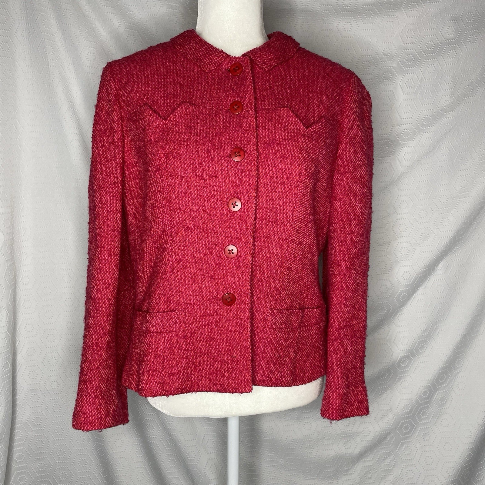 Vintage 60s Jacobson’s by Bardley Pink Tweed Blazer Jacket Boxy