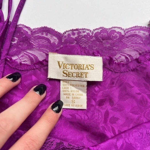 Vintage Victoria’s Secret Gold Label 1984 Pink Purple Sleepwear Set