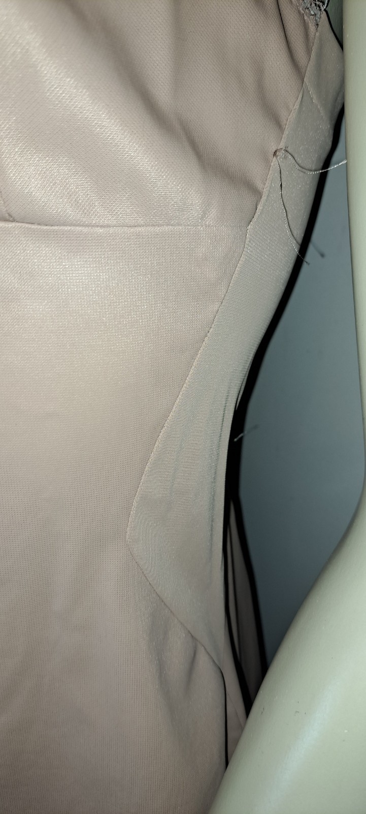 Vtg Warners Dark Nude Beige Full Slip 34 Short Swishy Taffeta Lingerie