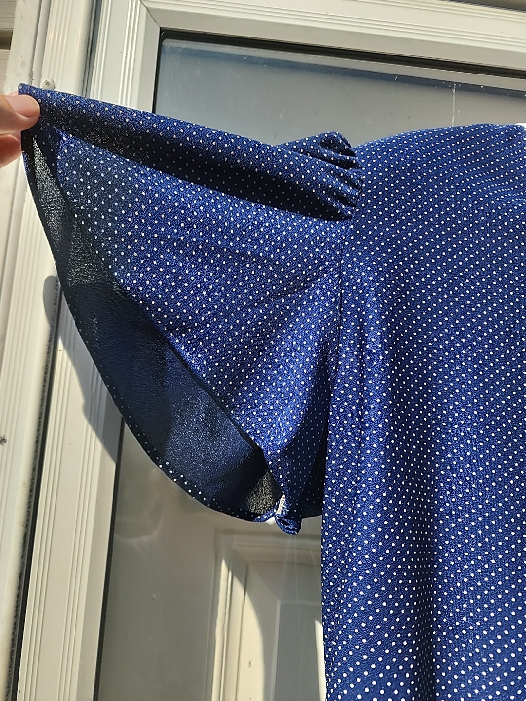 Vtg 80s Plus Romantic Trad Wife Modest Volup Polka Dot Tea Party Dress Sz 20