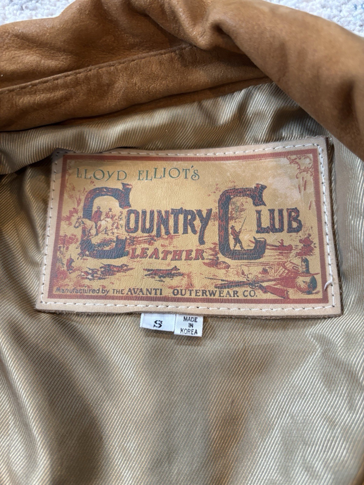 Lloyd Elliot’s Country Club Women’s S Tan Leather Jacket Full Zip Pockets
