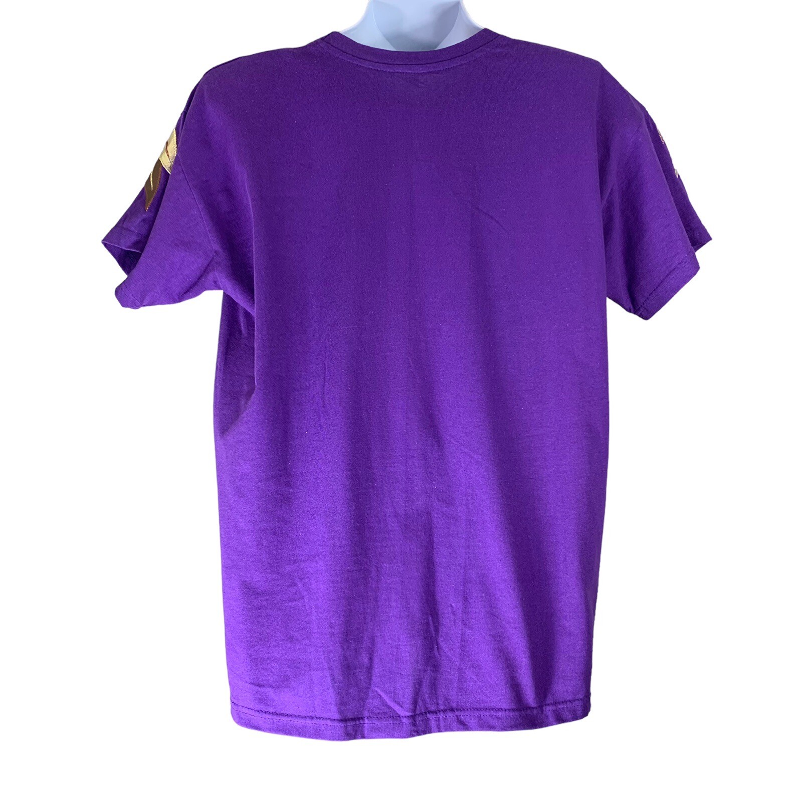 Vintage T Shirt Purple Gold Applique Shoulder Pads 80s One Size Fits All
