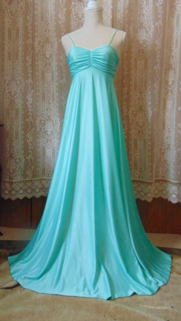 Vtg 70s Maxi Dress Lacey Bolero Top ILGWU Union Label 32B XS