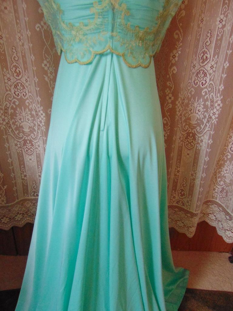 Vtg 70s Maxi Dress Lacey Bolero Top ILGWU Union Label 32B XS