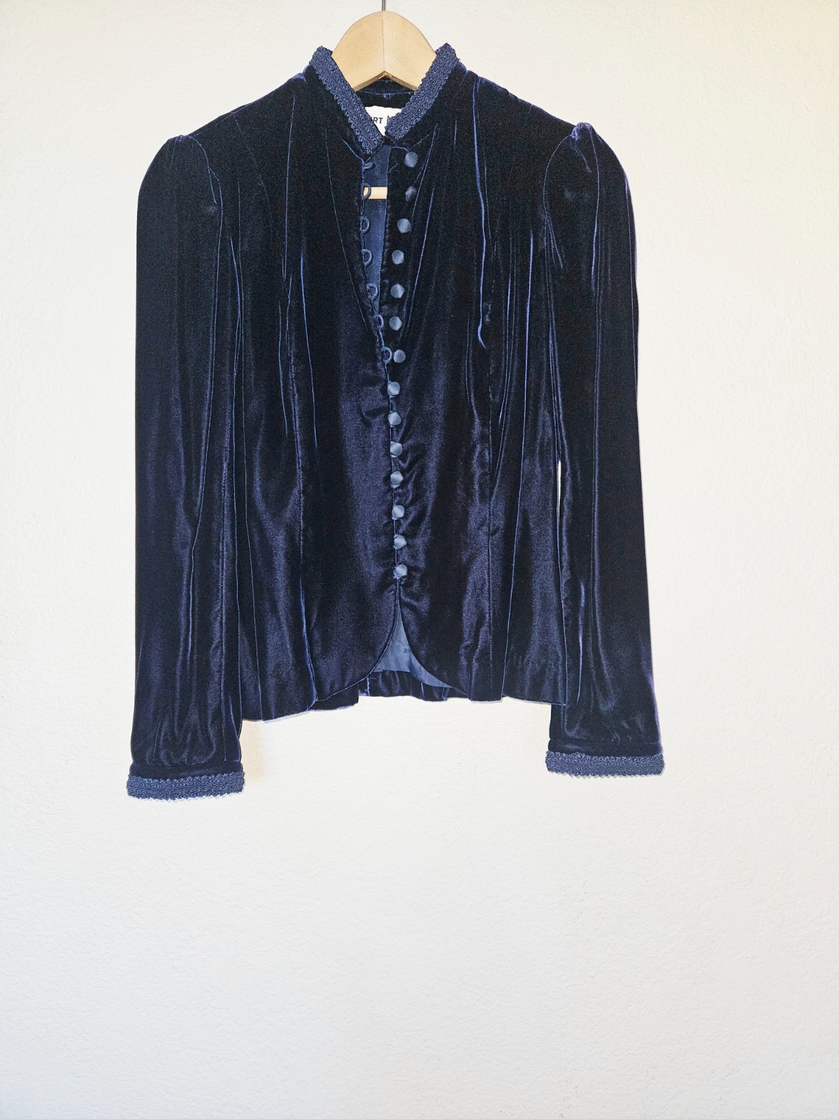 Vintage Albert Nipon Midnight Velvet Victorian Jacket Size 6 XS 80s USA Gothic