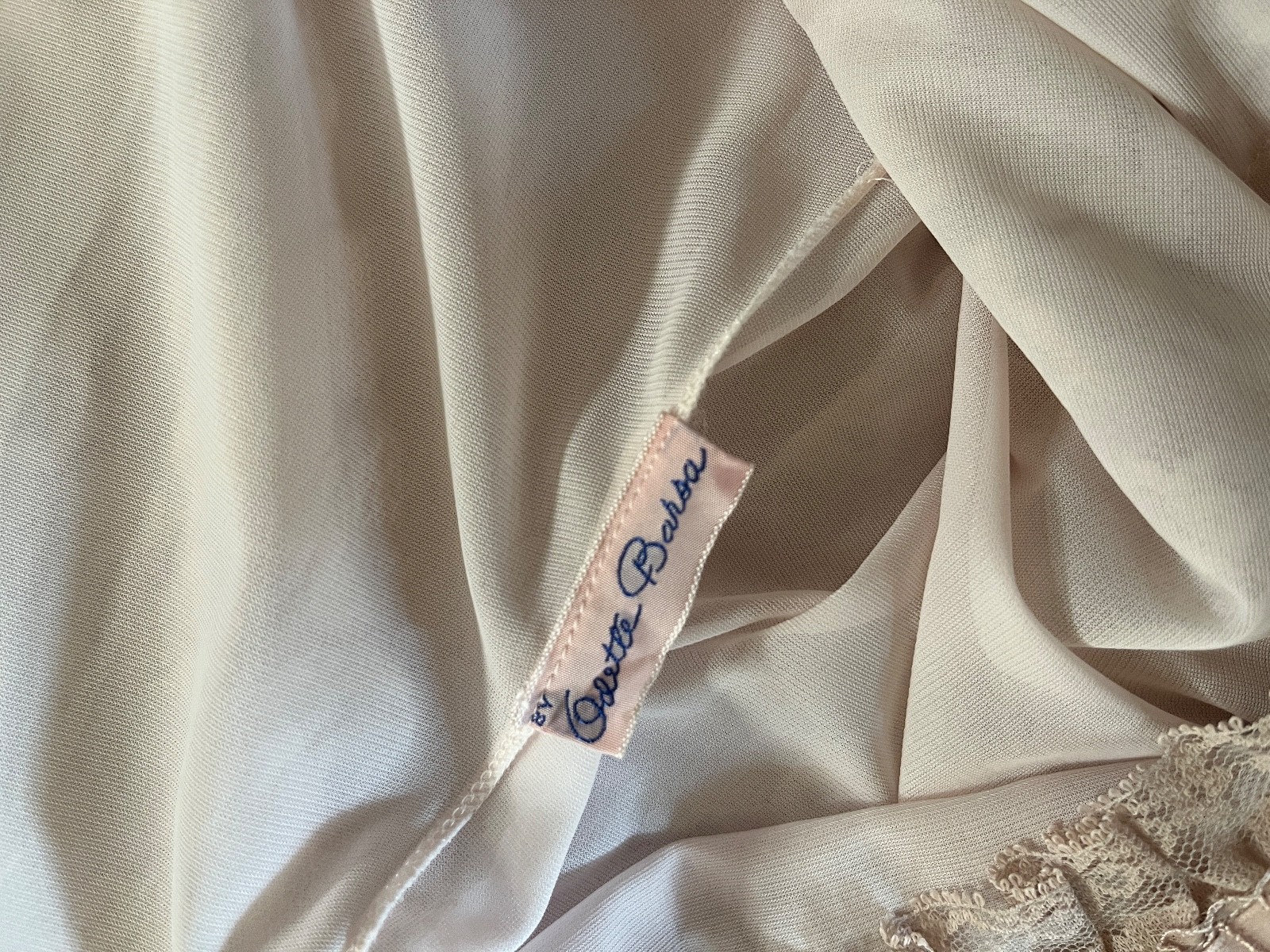 VTG Odette Barsa Floral Lace Robe & Pink Chiffon Nightgown Peignoir Coquette M/L