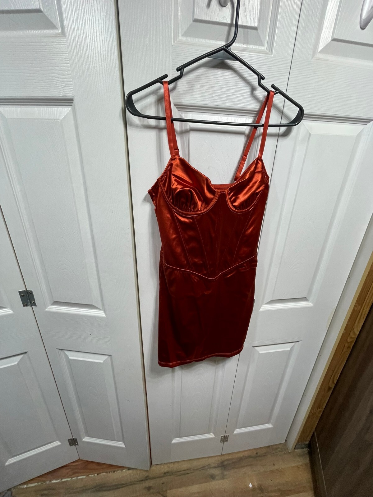 NWT M VINTAGE SATIN NYLON SECOND SKIN BODYSUIT DRESS BODY CON EVENING