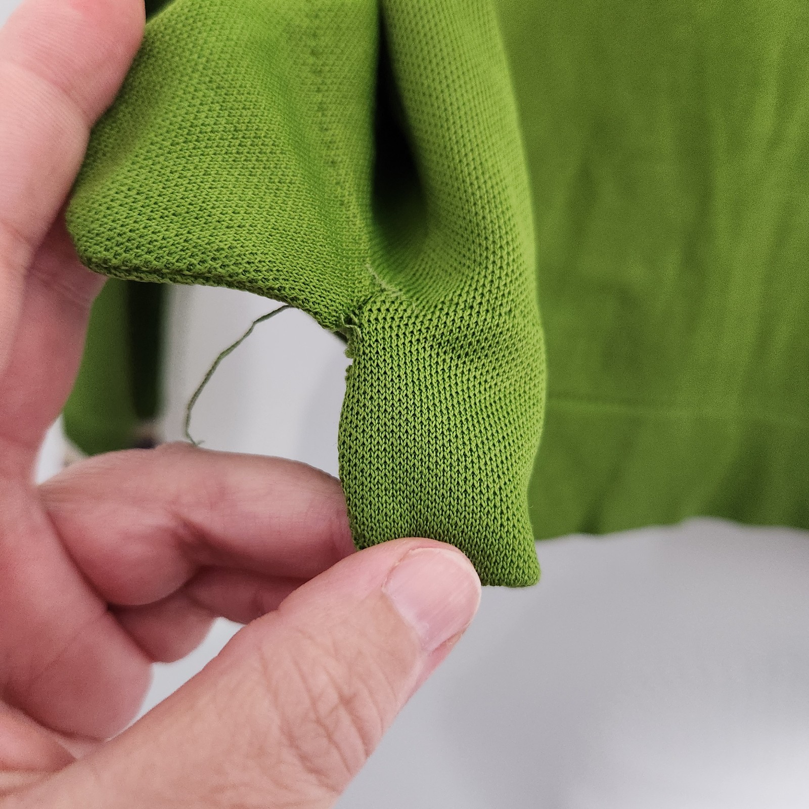 Vintage 70s Andrew Fifth Ave Avocado Green Turtleneck Shirt Rainbow Trim Size 14