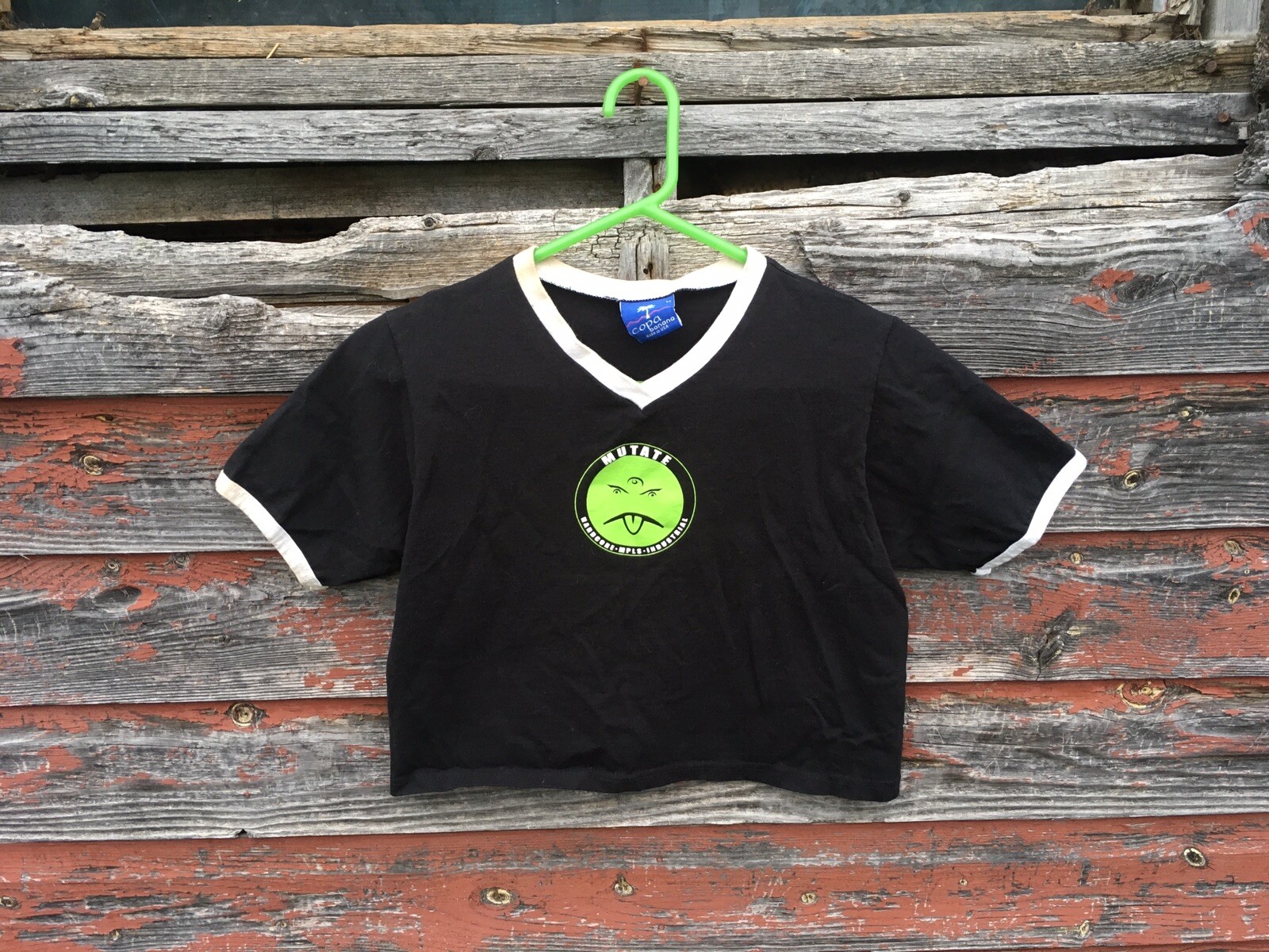 VTG 1990s MUTATE T-Shirt Crop Top Hardcore Mpls Industrial Mr YUK I F*** Your BF
