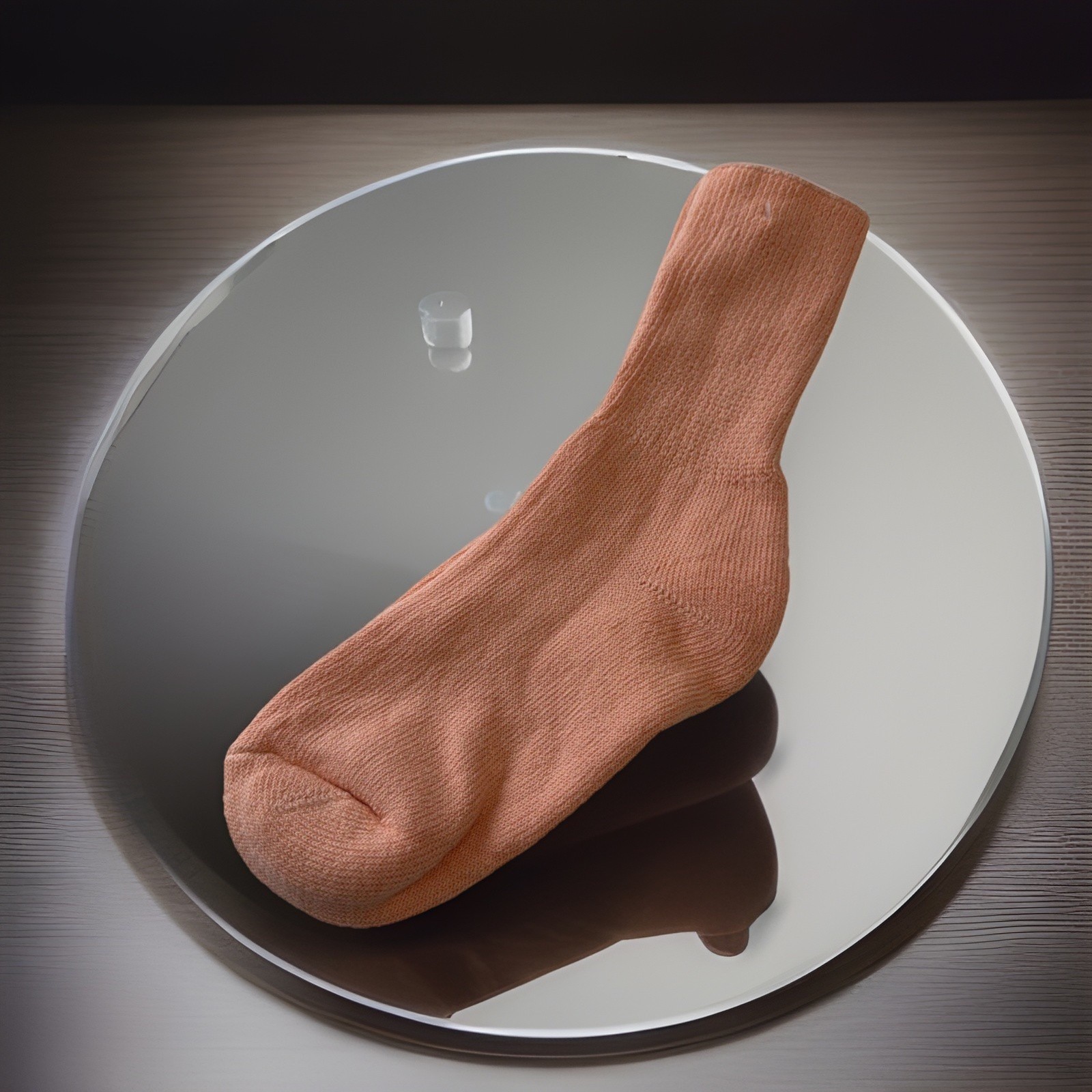 VTG Women’s Socks Orange Salmon Acrylic USA 7-9 Crew Acrylic Blend USA Made.