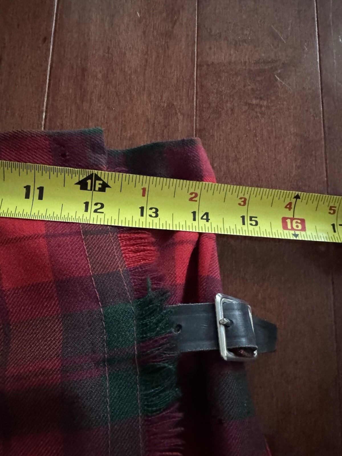 Vintage Florence Walsh Red Green Plaid Kilt Scottish Skirt No Size READ