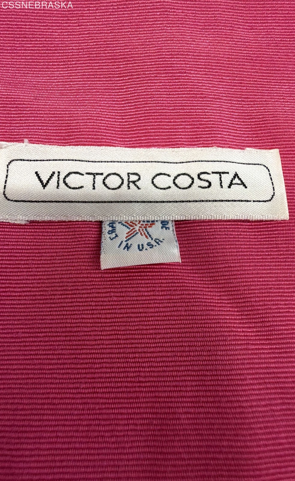 Victor Costa Women’s Vintage 80s 2-Piece Skirt Suit Pink Puff Sleeve Jewel