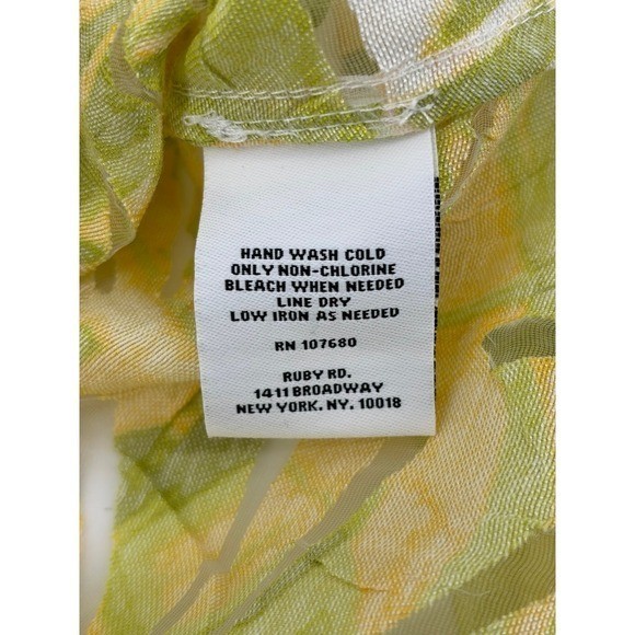 Ruby Rd Yellow, Mother of Pearl Button Down LS, Casual Dress, Women’s Sz 18