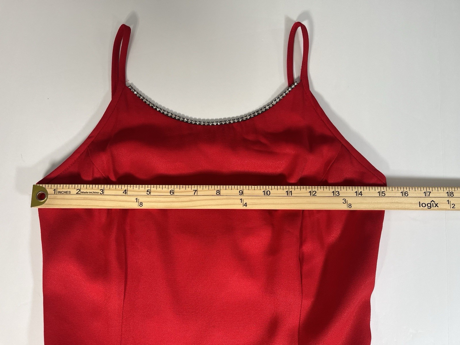 Vintage 1990’s Jessica McClintock Red Prom Gown Rhinestone Neckline Sz 9/10