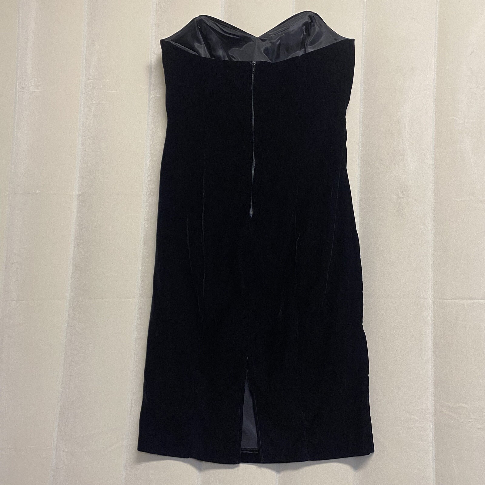 Vintage Velvet Velour Dress Strapless Size 12 Whimsigoth Fairy Grunge 90s Witchy