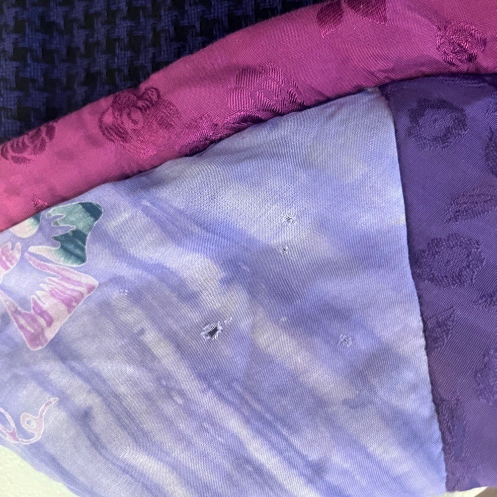 Faith Vintage 90s Patchwork Handmade Cardigan Kimono Jacket Purple & Magenta