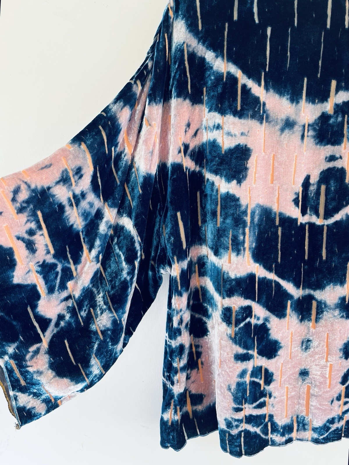 Vintage Holly Harp Shibori Over Dyed Velvet Up Cycle Top